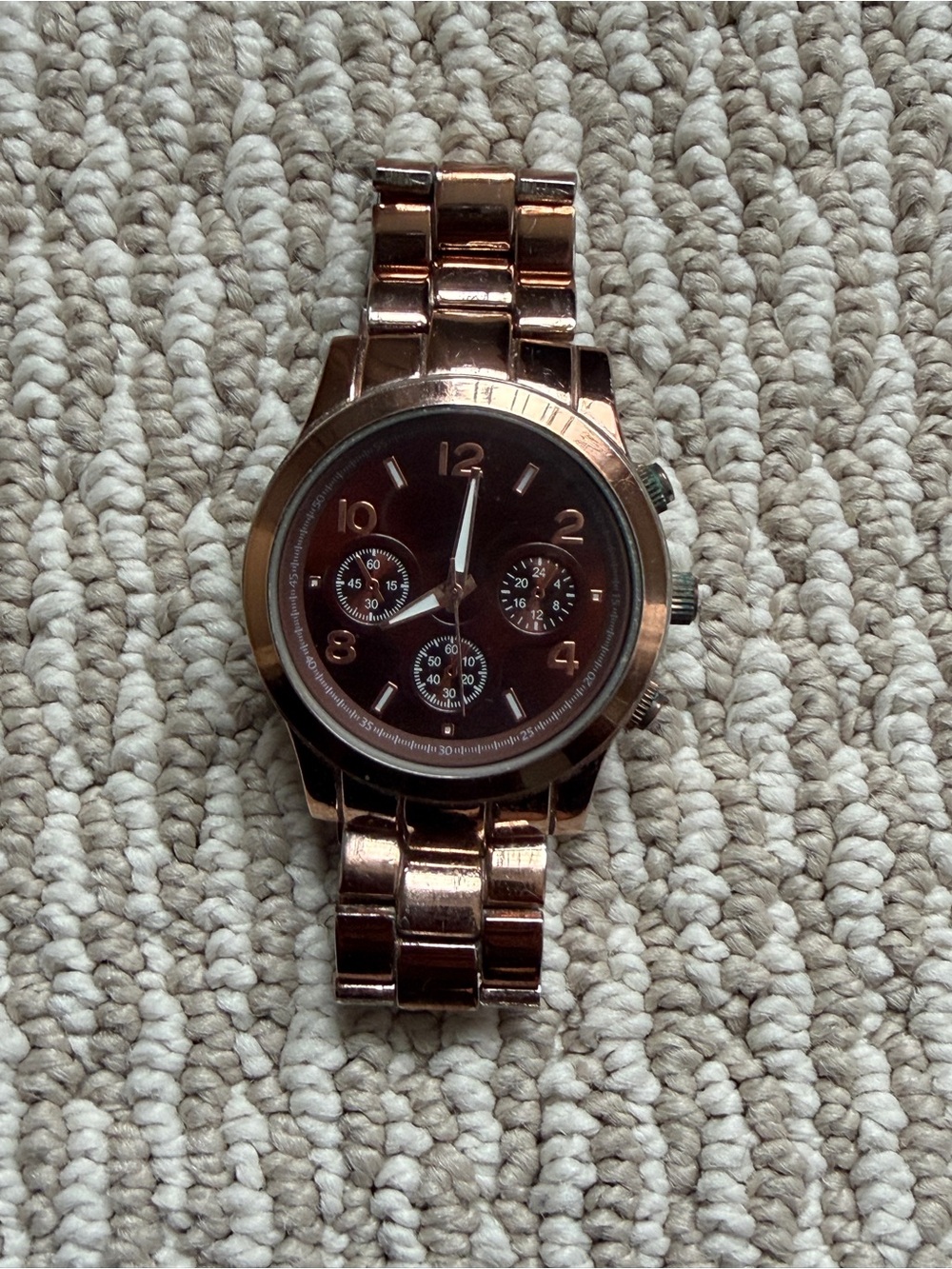 Men's Rose Gold Stainless Steel Chronograph Watch